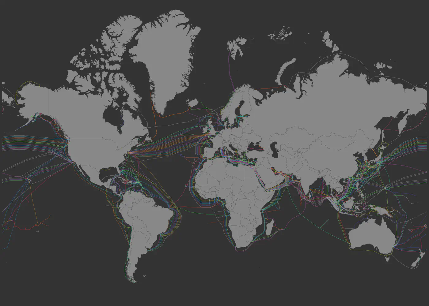 Map of the Internet (underwater cables)